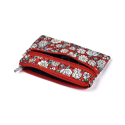 Flower Pattern Cotton Cloth Wallets AJEW-N003-07-1