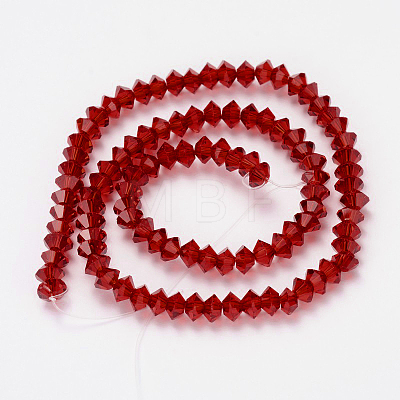 Faceted Bicone Transparent Glass Bead Strands GLAA-J082-A15-1