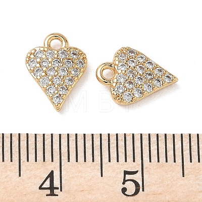 Valentine's Day Brass Micro Pave Clear Cubic Zirconia Charms KK-D261-06G-1