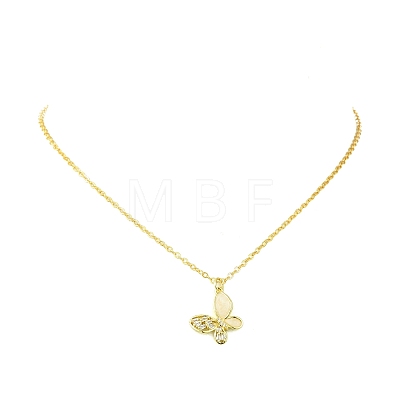 Brass Micro Pave Cubic Zirconia Pendant Necklaces NJEW-JN06458-1
