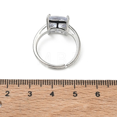Brass & Clear Cubic Zirconia Finger Rings CU-CBA7E55-13P-1