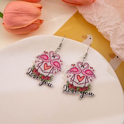 Valentine's Day Acrylic Dangle Earrings FS-WGA423C-03-1