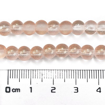 Frosted Transparent Glass Bead Strands GLAA-P065-6mm-05-1