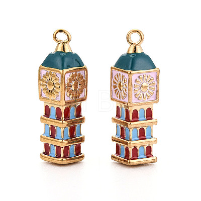 304 Stainless Steel Enamel Pendants STAS-N124-10G-1
