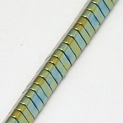 Electroplate Non-magnetic Synthetic Hematite Beads Strands G-J174-3x3mm-06-1