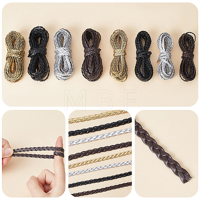 Flat PU Leather Braided Cord OCOR-WH0086-87A-04-1