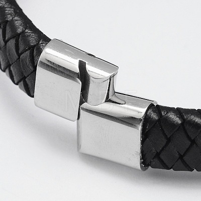 Braided Leather Cord Bracelets BJEW-I200-08-1