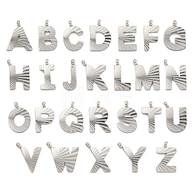 Letter A~Z 304 Stainless Steel Charms STAS-G345-01P-1