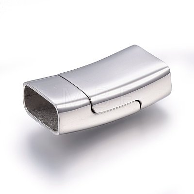 304 Stainless Steel Magnetic Clasps with Glue-in Ends STAS-E440-39P-1