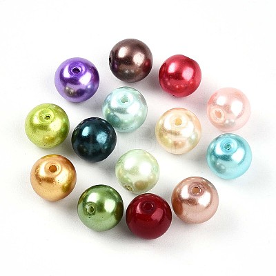 Baking Paint Pearlized Glass Pearl Beads HY-Q003-10mm-M01-1