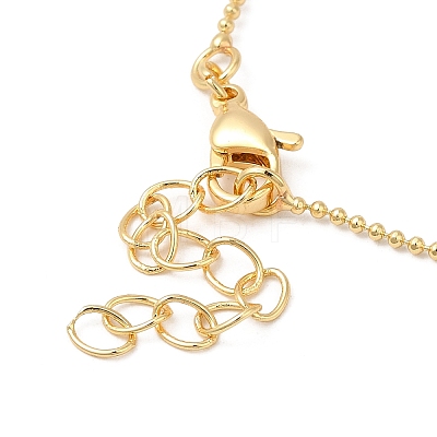 Rack Plating Brass Column & Ball Chain Necklace for Women NJEW-F311-07G-1