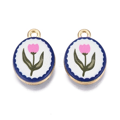 Valentine's Day Printed Alloy Pendants PALLOY-SZC0008-05J-1