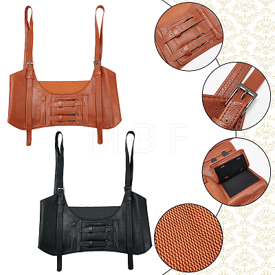 WADORN 2Pcs 2 Colors PU Leather Waist Belt Harness AJEW-WR0002-02-1