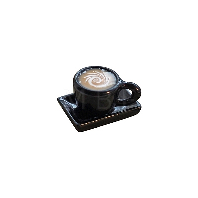 2Pcs Mini Resin Latte Art Coffee Cup & Saucer Set BOTT-PW0001-220-1