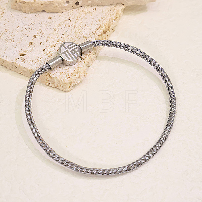 Adjustable Chinese Style Fortune 304 Stainless Steel Braided Steel Wire Bracelets for Women WF4660-2-1