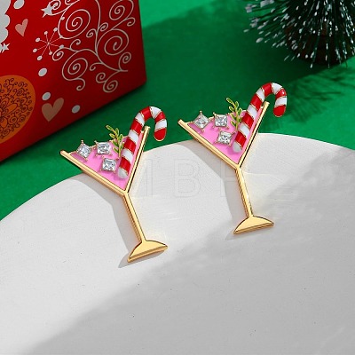 Christmas Alloy Enamel Stud Earrings FS-WGF3B22-01-1