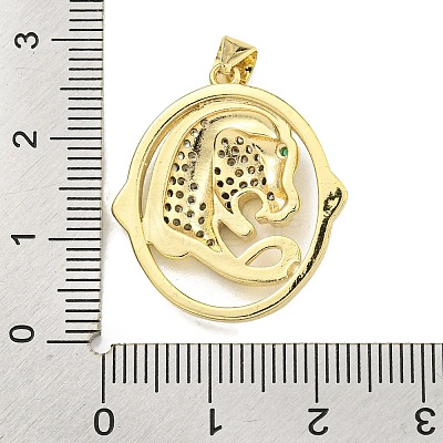Brass Micro Pave Cubic Zirconia Pendants KK-K354-08A-G-1