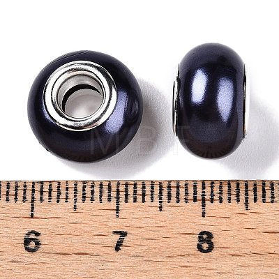 Imitation Pearl Style Resin European Beads RPDL-T003-001A-01-1