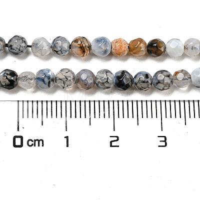 Natural Fire Crackle Agate Bead Strands G-R344-4mm-24-1
