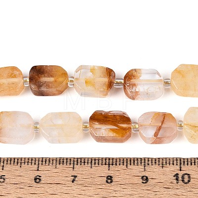 Natural Yellow Hematoid Quartz/Golden Healer Quartz Beads Strands G-C098-A29-01-1