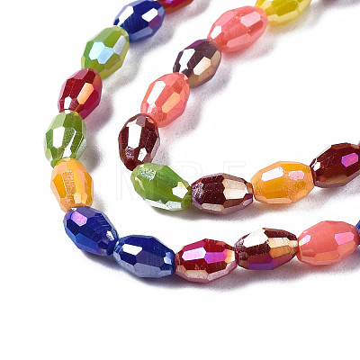 Electroplate Glass Beads Strands EGLA-N002-09E-1