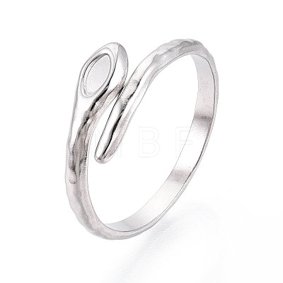 304 Stainless Steel Cuff Rings Components STAS-N113-08P-1