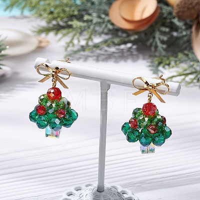 Handmade Glass Beads Dangle Stud Earrings EJEW-TA00596-1