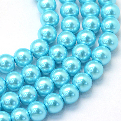 Baking Paint Pearlized Glass Pearl Round Bead Strands X-HY-Q003-4mm-48-1
