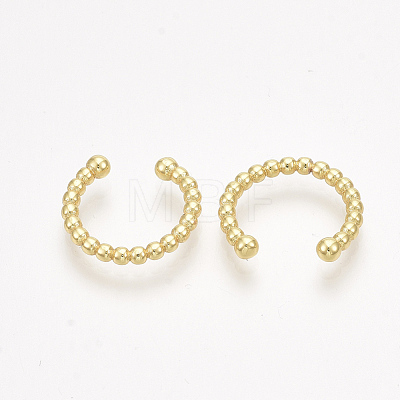 Brass Cuff Earrings X-EJEW-S201-185-1