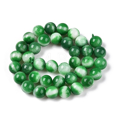 Dyed Natural White Jade Beads Strands G-T138-10mm-210-19-1