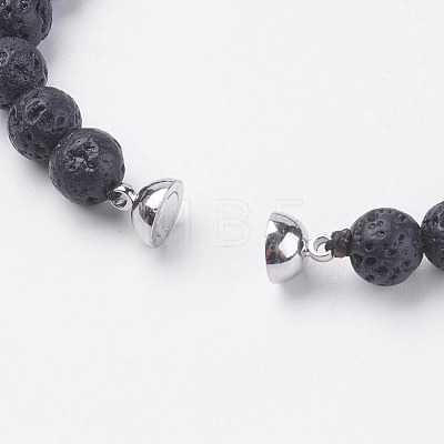Natural Lava Rock Beads Bracelets BJEW-E326-13F-1