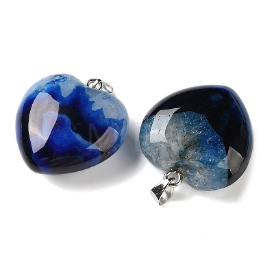 Dyed & Heated Natural Crystal Core Agate Pendants GG-CBACB71-04P-01-1