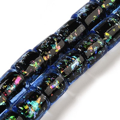 Handmade Dichroic Foil Glass Beads Strands DICH-U001-09F-1