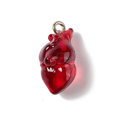 Transparent Resin Pendants RESI-E028-01G-01-1