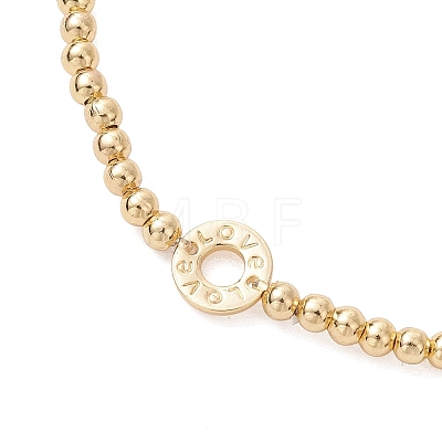 Brass Round Beads Stretch Bracelets BJEW-JB12933-1