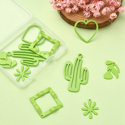 10Pcs 5 Styles Spray Painted Alloy Pendants FIND-YW0003-12-1