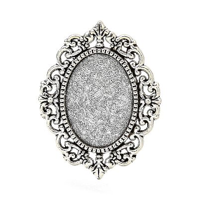 Vintage Adjustable Iron Finger Ring Components Alloy Cabochon Bezel Settings X-PALLOY-Q300-09AS-NR-1