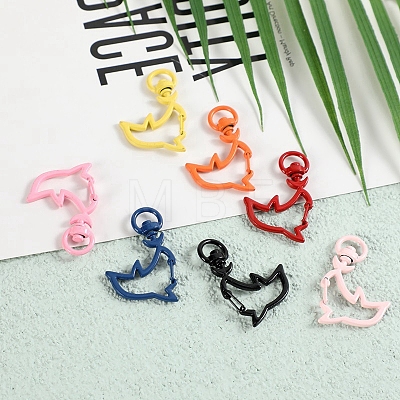 Spray Painted Alloy Swivel Lobster Claw Clasps PW-WG84159-01-1