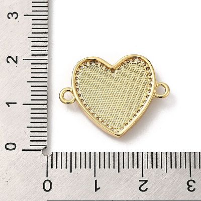 Rack Plating Brass Micro Pave Clear Cubic Zirconia Connector Charms KK-D088-41G-1