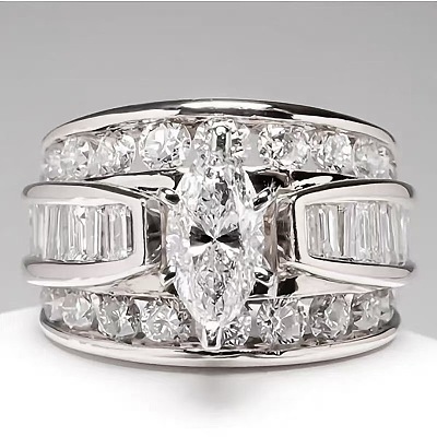 Horse Eye Alloy with Crystal Rhinestone Finger Rings FS-WG251C3-09-1
