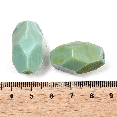 Two Tone Opaque Acrylic Imitation Gemstone Beads OACR-T033-07B-1
