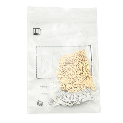 20Pcs 10 Styles Brass Filigree Pendants KKC-FS0001-04-1