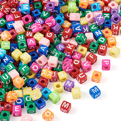 Mixed Color Acrylic Enamel Beads SACR-TA0001-08-1
