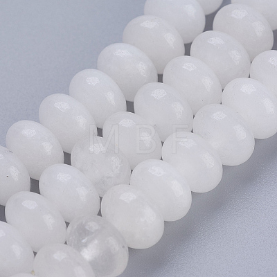 Natural White Jade Beads Strands G-P354-18-8x5mm-1