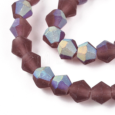 Imitate Austrian Crystal Bicone Frosted Glass Beads Strands GLAA-F029-TM2mm-A05-1