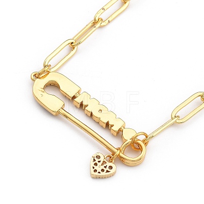 Brass Micro Pave Cubic Zirconia Pendant Necklaces NJEW-JN03035-1