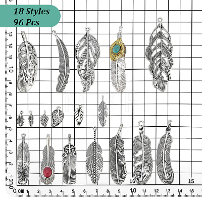 96Pcs Tibetan Style Alloy Pendants TIBE-PH0002-56-1