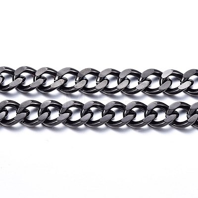 304 Stainless Steel Cuban Link Chains CHS-H020-06B-1