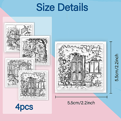 4Pcs 4 Styles PVC Stamp DIY-WH0487-0006-1