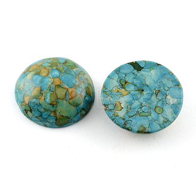 Dome Synthetic Turquoise Cabochons TURQ-R021D-8mm-02-1